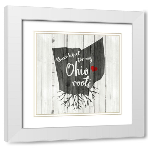 OH Roots White Modern Wood Framed Art Print with Double Matting by Kimberly, Allen