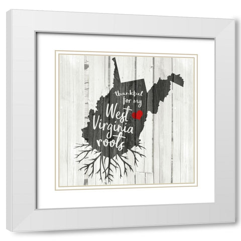 WV Roots White Modern Wood Framed Art Print with Double Matting by Kimberly, Allen