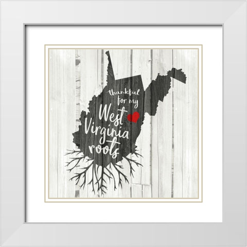 WV Roots White Modern Wood Framed Art Print with Double Matting by Kimberly, Allen