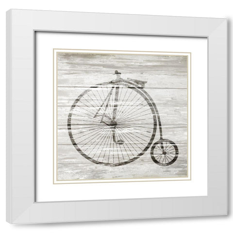 Vintage Bike White Modern Wood Framed Art Print with Double Matting by Kimberly, Allen