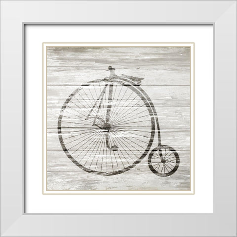 Vintage Bike White Modern Wood Framed Art Print with Double Matting by Kimberly, Allen