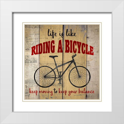 Life is Like White Modern Wood Framed Art Print with Double Matting by Kimberly, Allen