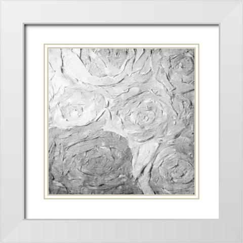 Paper Roses Grey 1 White Modern Wood Framed Art Print with Double Matting by Kimberly, Allen