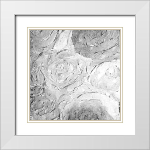 Paper Roses Grey 2 White Modern Wood Framed Art Print with Double Matting by Kimberly, Allen