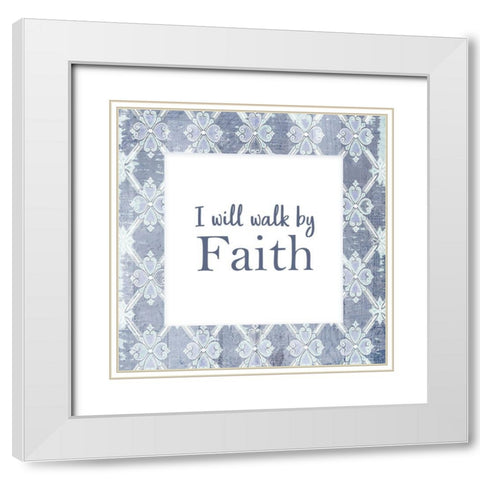 By Faith White Modern Wood Framed Art Print with Double Matting by Kimberly, Allen
