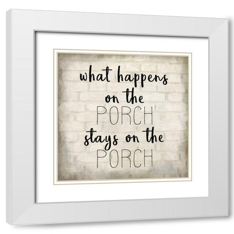 Stays on the Porch White Modern Wood Framed Art Print with Double Matting by Kimberly, Allen