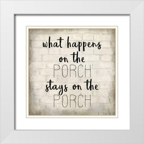 Stays on the Porch White Modern Wood Framed Art Print with Double Matting by Kimberly, Allen