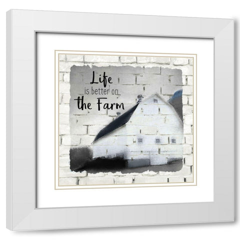 Farm Life 2 White Modern Wood Framed Art Print with Double Matting by Kimberly, Allen