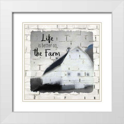 Farm Life 2 White Modern Wood Framed Art Print with Double Matting by Kimberly, Allen