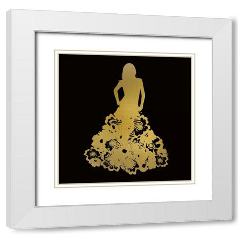 Fashion Silhouhette 1 White Modern Wood Framed Art Print with Double Matting by Allen, Kimberly