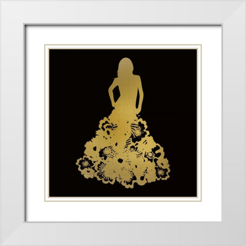 Fashion Silhouhette 1 White Modern Wood Framed Art Print with Double Matting by Allen, Kimberly