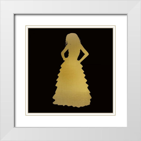 Fashion Silhouette 2 White Modern Wood Framed Art Print with Double Matting by Allen, Kimberly