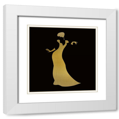 Fashion Silhouette 3 White Modern Wood Framed Art Print with Double Matting by Allen, Kimberly