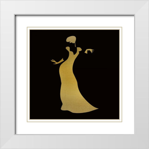 Fashion Silhouette 3 White Modern Wood Framed Art Print with Double Matting by Allen, Kimberly