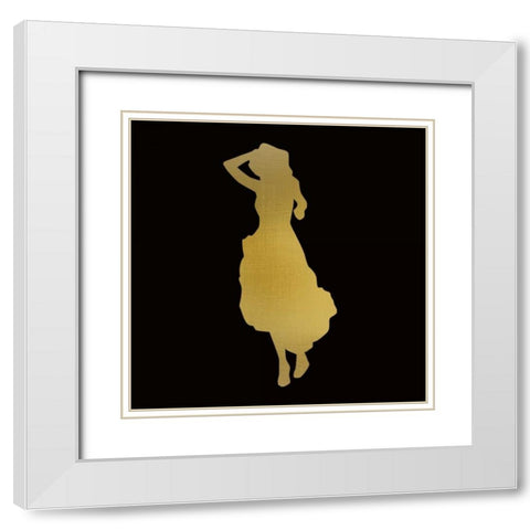 Fashion Silhouette 4 White Modern Wood Framed Art Print with Double Matting by Allen, Kimberly