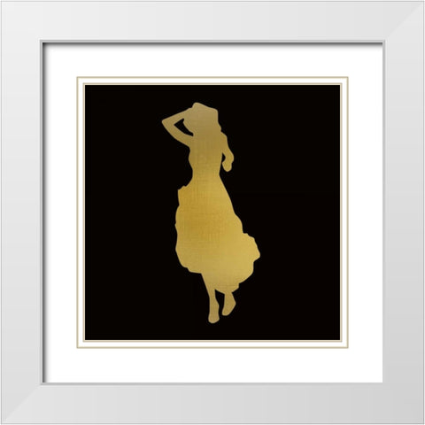 Fashion Silhouette 4 White Modern Wood Framed Art Print with Double Matting by Allen, Kimberly