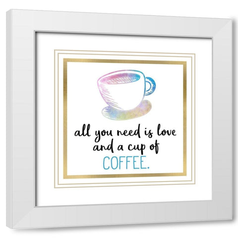 Just Coffee 9 White Modern Wood Framed Art Print with Double Matting by Kimberly, Allen