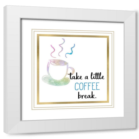 Just Coffee 11 White Modern Wood Framed Art Print with Double Matting by Kimberly, Allen