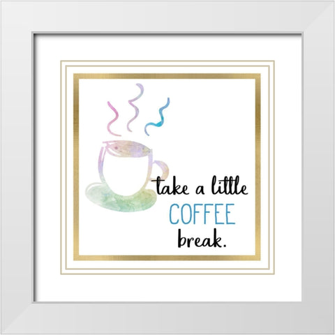 Just Coffee 11 White Modern Wood Framed Art Print with Double Matting by Kimberly, Allen