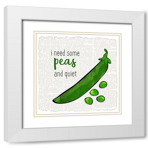 Just Veggie 5 White Modern Wood Framed Art Print with Double Matting by Kimberly, Allen