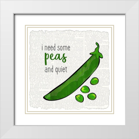 Just Veggie 5 White Modern Wood Framed Art Print with Double Matting by Kimberly, Allen