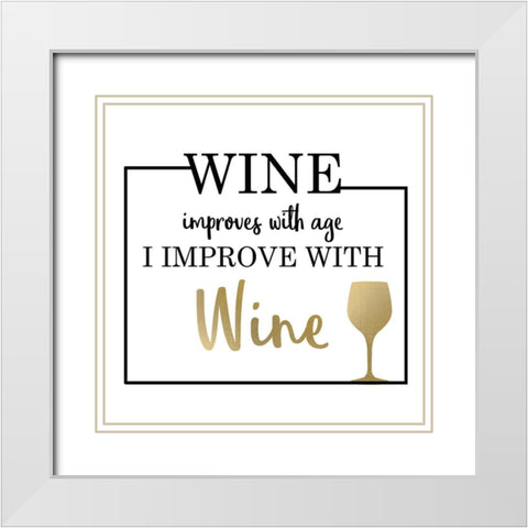 Just Wine 1 White Modern Wood Framed Art Print with Double Matting by Kimberly, Allen