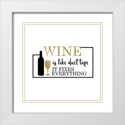 Just Wine 4 White Modern Wood Framed Art Print with Double Matting by Kimberly, Allen