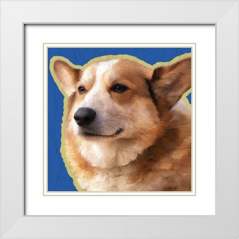 Corgi 2 White Modern Wood Framed Art Print with Double Matting by Kimberly, Allen