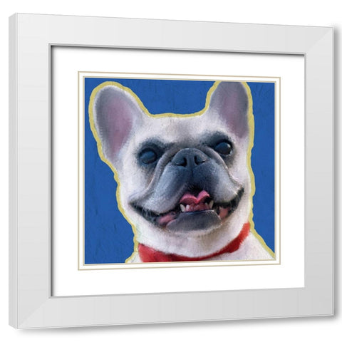 French Bulldog 1 White Modern Wood Framed Art Print with Double Matting by Kimberly, Allen