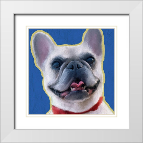 French Bulldog 1 White Modern Wood Framed Art Print with Double Matting by Kimberly, Allen