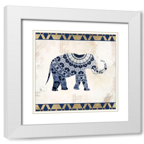 On Safari 1 White Modern Wood Framed Art Print with Double Matting by Kimberly, Allen