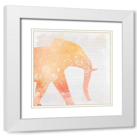 Elephant Dreams 1 White Modern Wood Framed Art Print with Double Matting by Kimberly, Allen