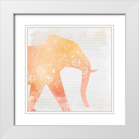 Elephant Dreams 1 White Modern Wood Framed Art Print with Double Matting by Kimberly, Allen