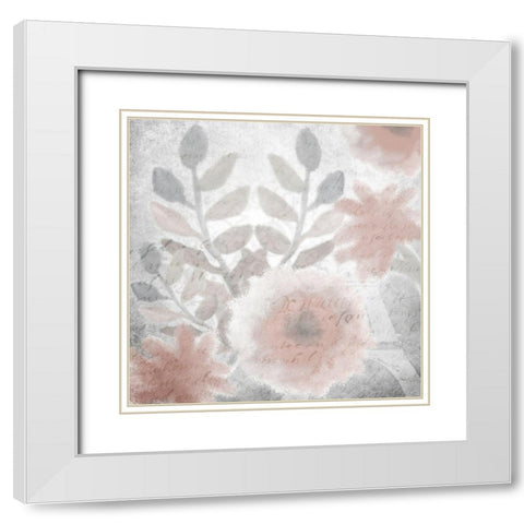 Dusty Rose 1 White Modern Wood Framed Art Print with Double Matting by Kimberly, Allen