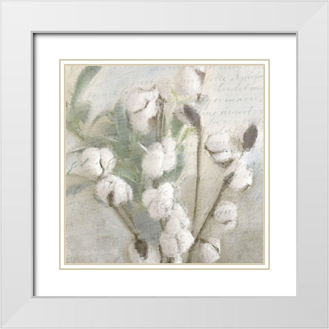 Soft Cotton 1 White Modern Wood Framed Art Print with Double Matting by Kimberly, Allen