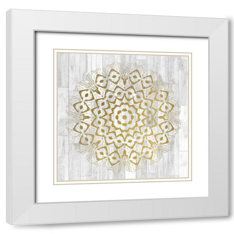 Wood Tile 1 White Modern Wood Framed Art Print with Double Matting by Kimberly, Allen