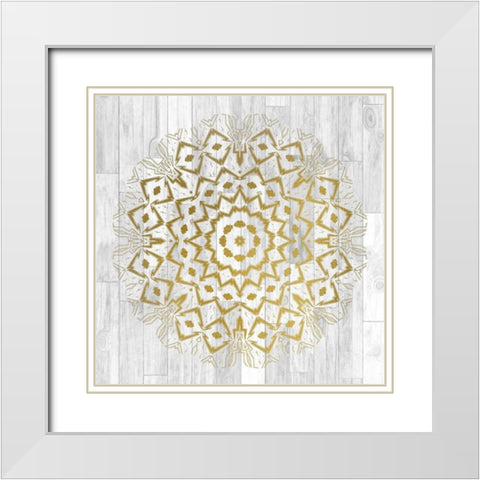 Wood Tile 1 White Modern Wood Framed Art Print with Double Matting by Kimberly, Allen