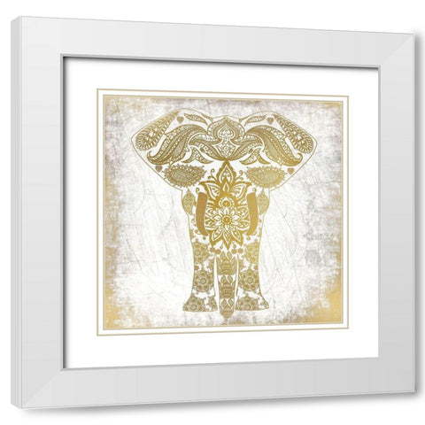 Gold Mandala 2 White Modern Wood Framed Art Print with Double Matting by Kimberly, Allen