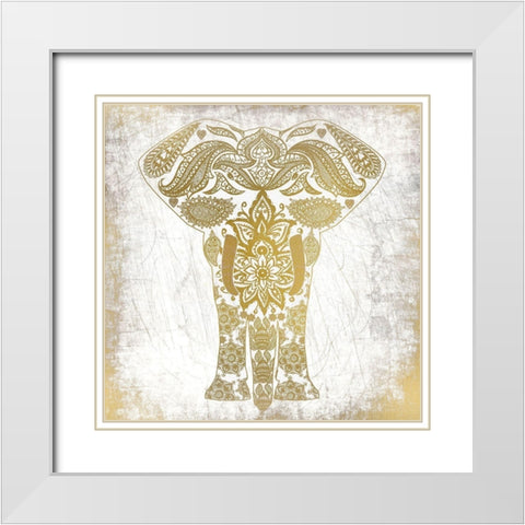 Gold Mandala 2 White Modern Wood Framed Art Print with Double Matting by Kimberly, Allen