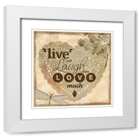 Live Well White Modern Wood Framed Art Print with Double Matting by Allen, Kimberly