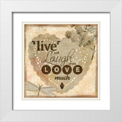Live Well White Modern Wood Framed Art Print with Double Matting by Allen, Kimberly