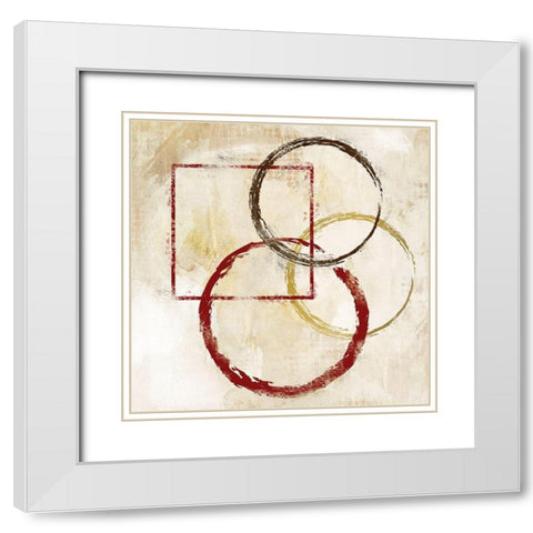 Circles and Squares 1 White Modern Wood Framed Art Print with Double Matting by Allen, Kimberly