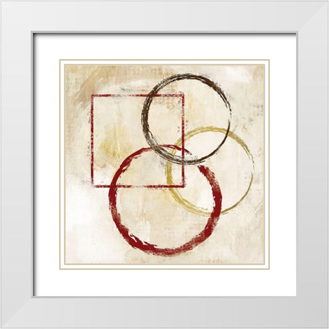 Circles and Squares 1 White Modern Wood Framed Art Print with Double Matting by Allen, Kimberly