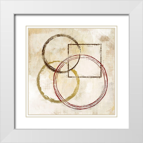 Circles and Squares 2 White Modern Wood Framed Art Print with Double Matting by Allen, Kimberly