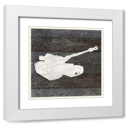 Military Vehicle 1 White Modern Wood Framed Art Print with Double Matting by Kimberly, Allen