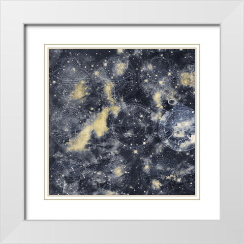 Celestial 1 White Modern Wood Framed Art Print with Double Matting by Kimberly, Allen