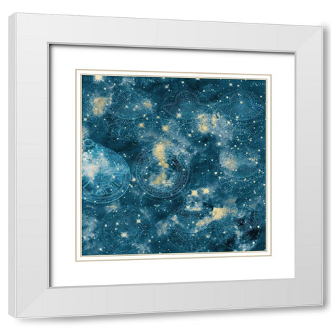 Celestial 2 White Modern Wood Framed Art Print with Double Matting by Kimberly, Allen