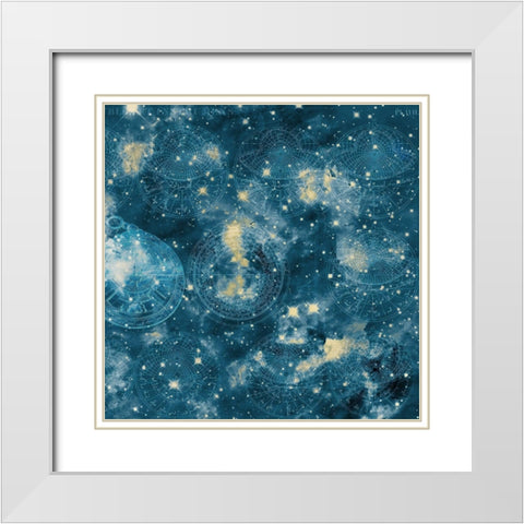 Celestial 2 White Modern Wood Framed Art Print with Double Matting by Kimberly, Allen