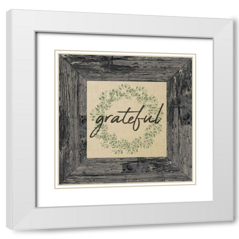 Grateful Frame White Modern Wood Framed Art Print with Double Matting by Kimberly, Allen