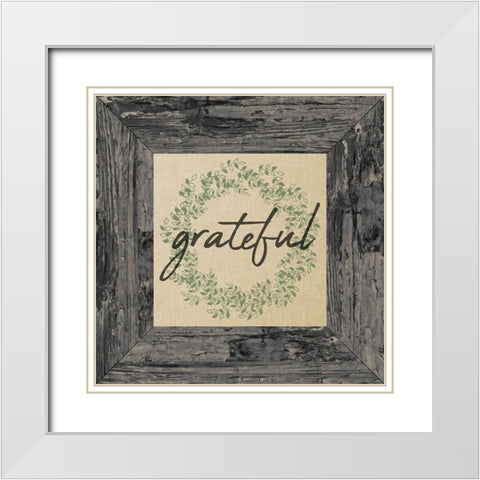 Grateful Frame White Modern Wood Framed Art Print with Double Matting by Kimberly, Allen
